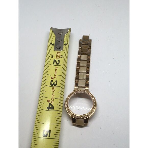 Fossil Stainless Steel Parts Links Band 14mm Case W/ Crystal Silver/Gold V882 - Picture 1 of 10